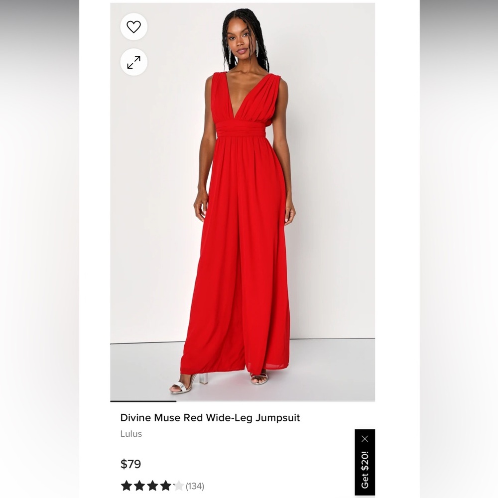 Red Chiffon Jumpsuit